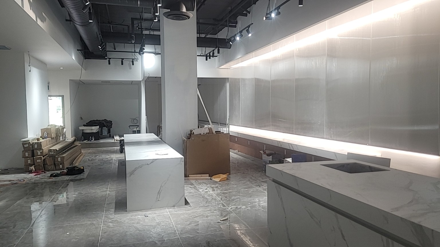 Reborn X Hair Salon construction progress at 5233 Yonge Street - view 5