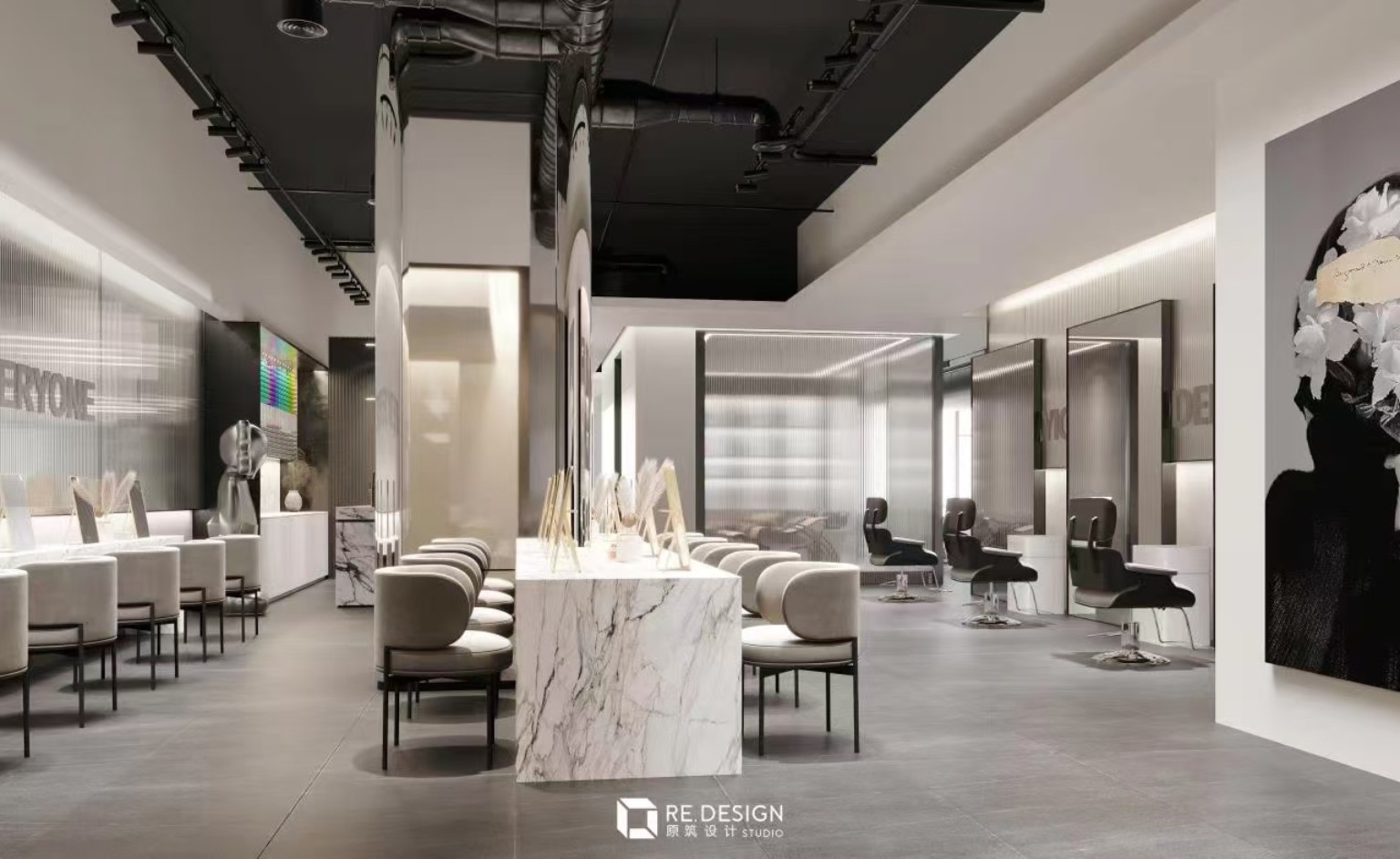 Reborn X Hair Salon design concept at 5233 Yonge Street - view 7